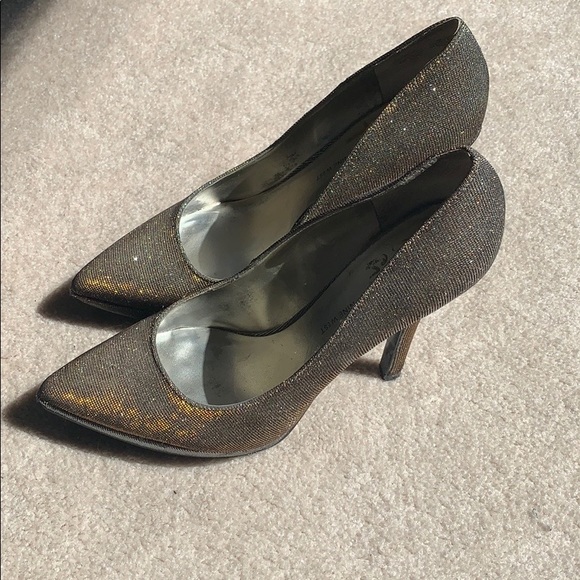 Nine West copper glitter heels *amazing condition - Picture 3 of 7